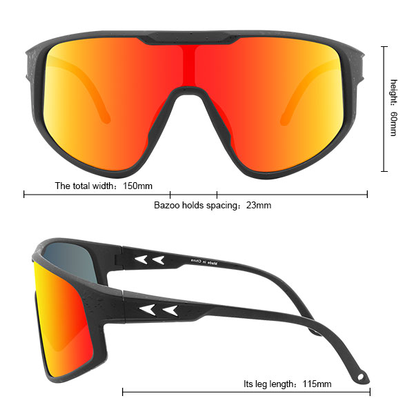 Lentes espelhadas para bicicleta Óculos de sol esportivos de armação completa - Bang Long