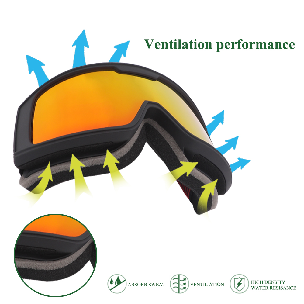 Óculos de esqui com design de proteção UV antiembaçante - Bang Long